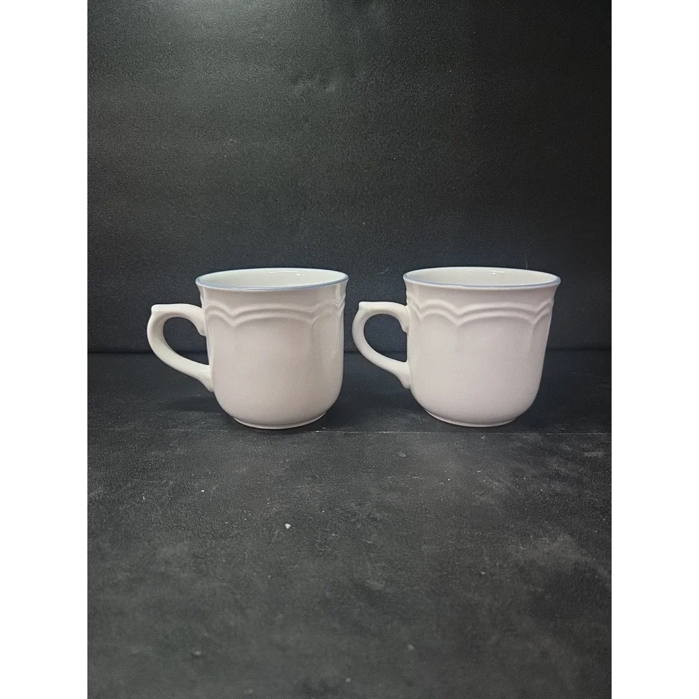 Floral Expressions Stoneware Coffee Cups, Japanese Tea Cups, Vintage‎ Set of 2